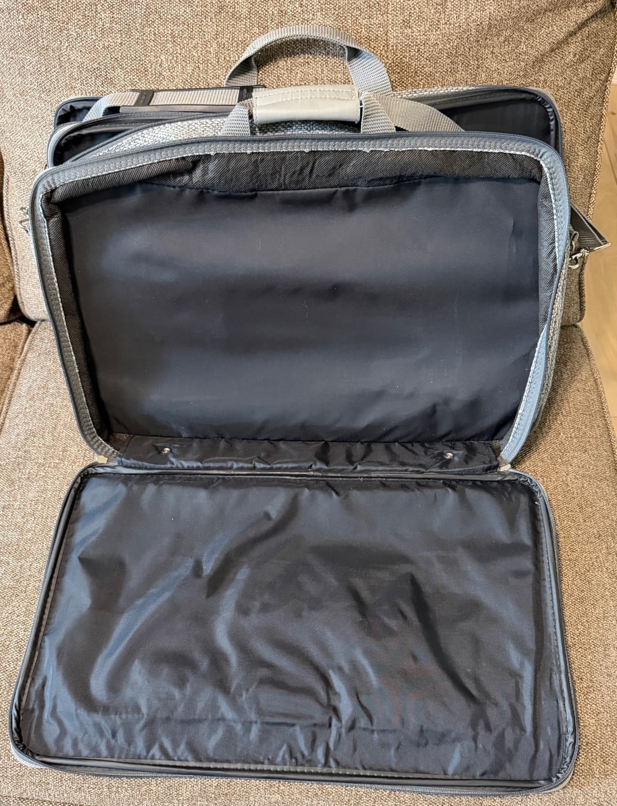 Vintage Samsonite Gray Tweed Bi Fold Garment Bag Suit Travel Carry On Shoulder - Thumbnail 8