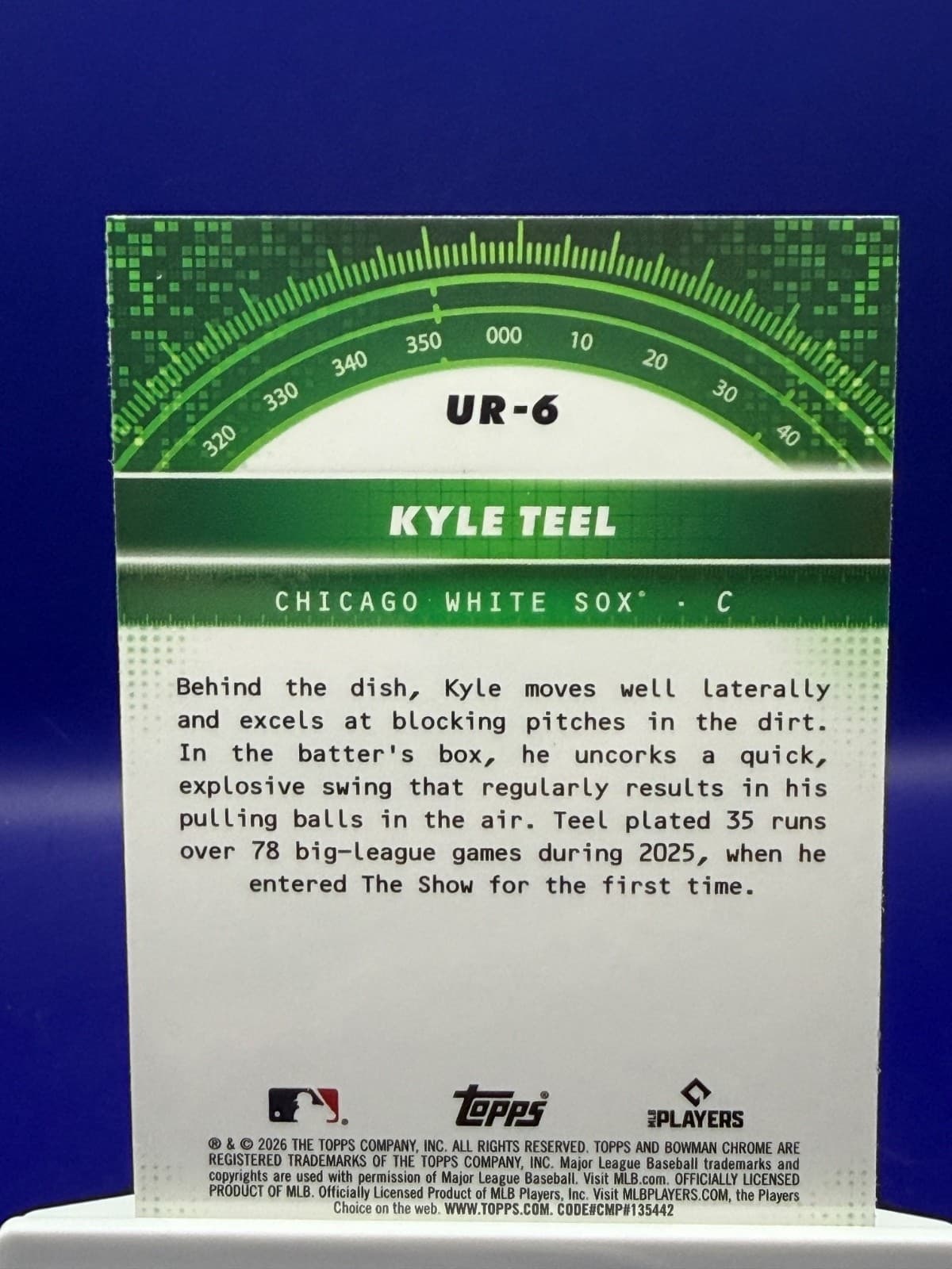 2026 Bowman Chrome Kyle Teel Under The Radar RC #UR-6 White Sox - Thumbnail 2