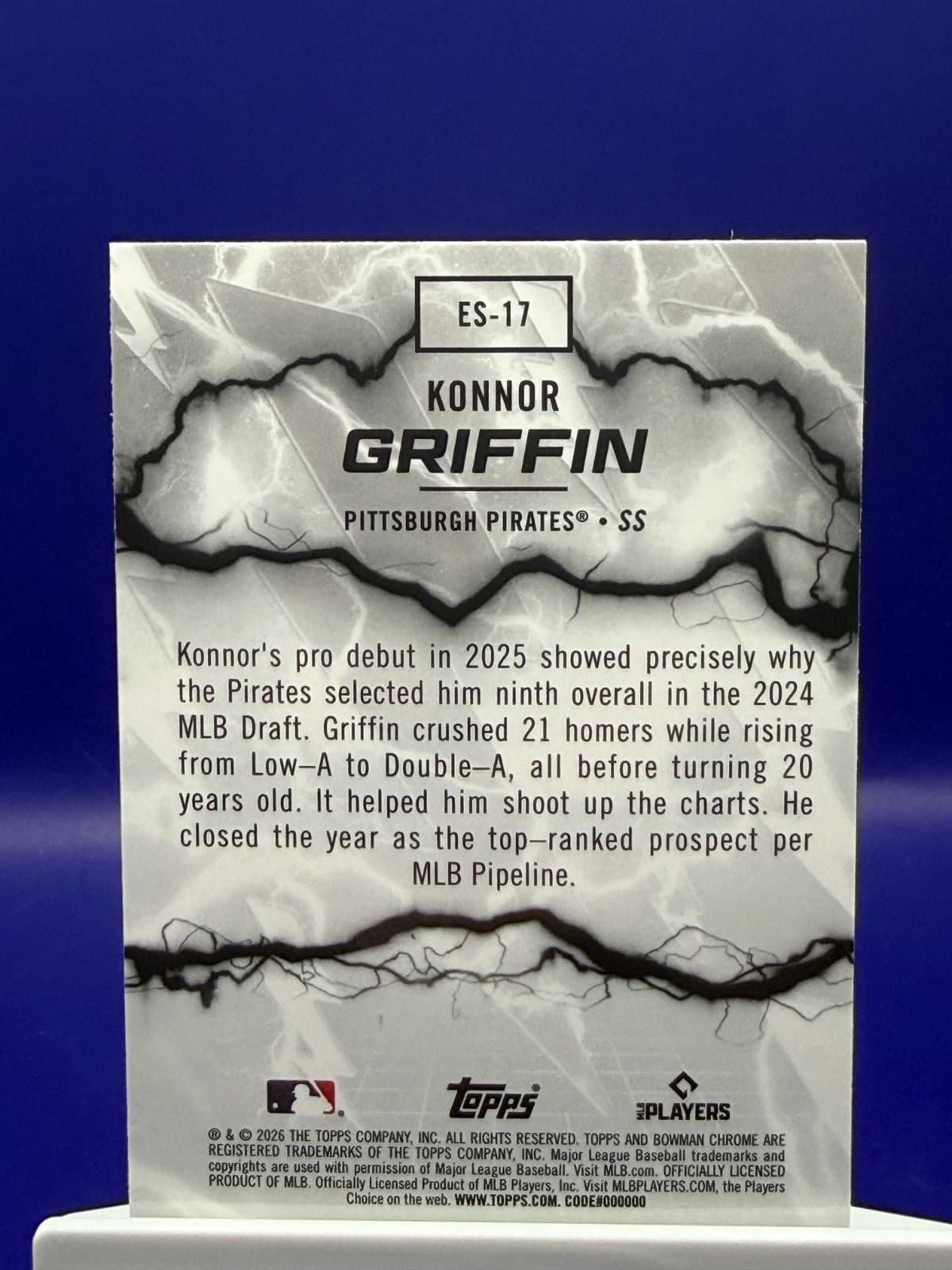 2026 Bowman Chrome Electric Sluggers Konnor Griffin Pirates ES-17 - Thumbnail 2