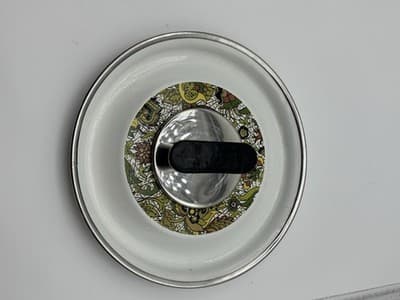 Vintage 70s Enamelwa Replacement Pot Pan Lids Lot 3 Paisley Floral Retro 789 In - Thumbnail 3