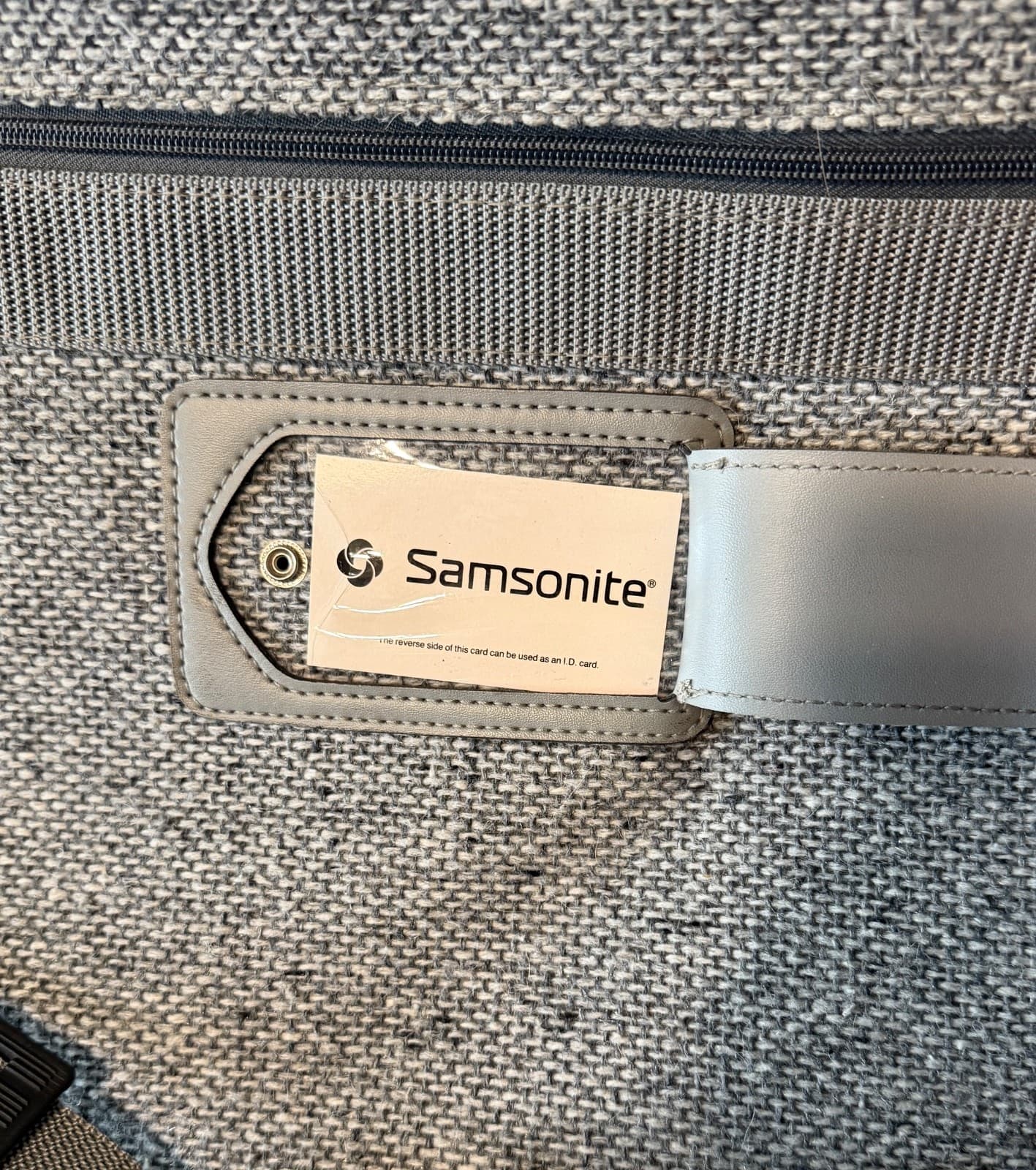Vintage Samsonite Gray Tweed Bi Fold Garment Bag Suit Travel Carry On Shoulder - Thumbnail 2