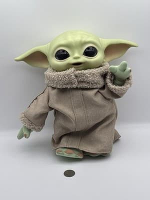 Star Wars Talking Grogu / Baby Yoda 11" Plush W/ Vinyl Head Mattel 2020, Works T - Thumbnail 2