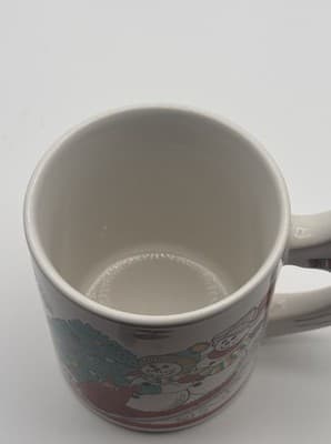 Vintage Love Mug Christmas Cup Snow Man Handle Ceramic - Thumbnail 6