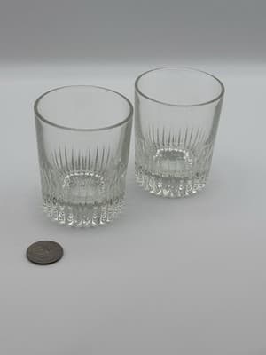 Set of 2 Cut Crystal Old Fashioned Glasses Flower or Starburst Bottom Coffee Mug - Thumbnail 2