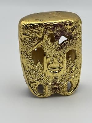 Asian Dragon Gold Tone Decorative Incense Holder Trinket Cup Vintage Ceramic - Thumbnail 2
