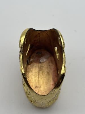 Asian Dragon Gold Tone Decorative Incense Holder Trinket Cup Vintage Ceramic - Thumbnail 7