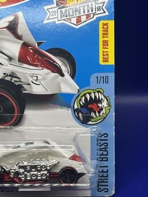 2017 Hot Wheels #191 Street Beasts 1/10 TURBO ROOSTER White-Red w/Black Pr5 Sp - Thumbnail 2