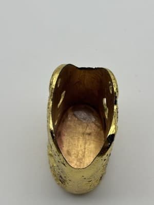 Asian Dragon Gold Tone Decorative Incense Holder Trinket Cup Vintage Ceramic - Thumbnail 4