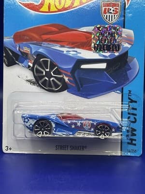 Hot Wheels Street Shaker HW City 2014 Series #BFF62 New On Card Blue 1:64 /B105 - Thumbnail 2