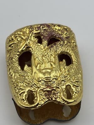 Asian Dragon Gold Tone Decorative Incense Holder Trinket Cup Vintage Ceramic - Thumbnail 3