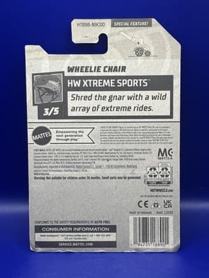 HOT WHEELS ARRON WHEELZ XTREME SPORTS WHEELIE CHAIR RED DIECAST 64/250 - Thumbnail 6