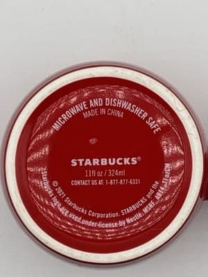Starbucks 2021 Red Ceramic Coffee Mug Cup 11 oz AB3424 Logo Microwave Safe - Thumbnail 8