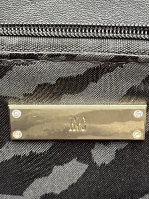 Inc International Concepts Eryn Perforated Clutch, Black No Strap Floral Laser - Thumbnail 8