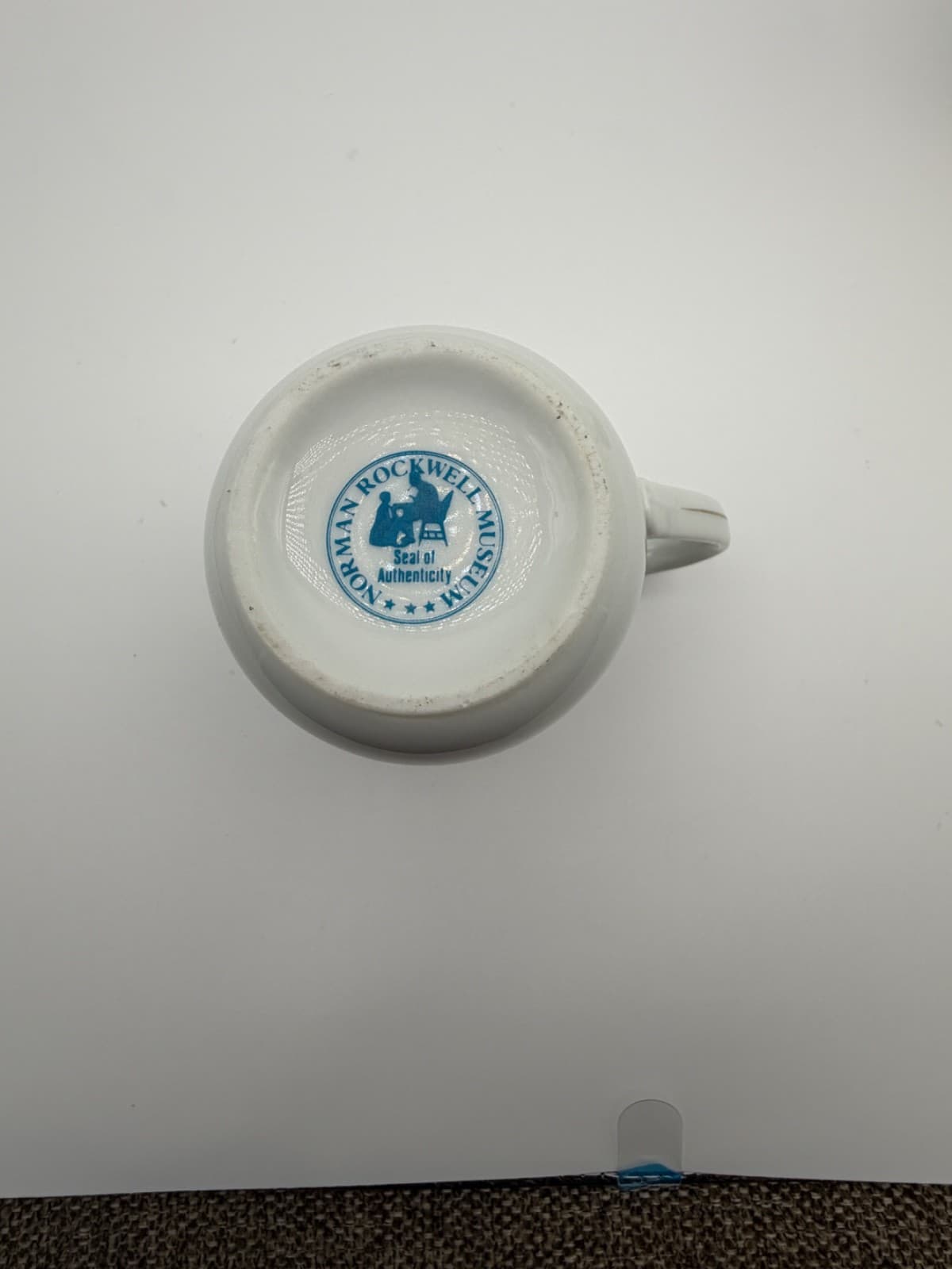 Vintage 1982 Norman Rockwell Museum The Toymaker Coffee Mug Cup Gold Trim Cerami - Thumbnail 3