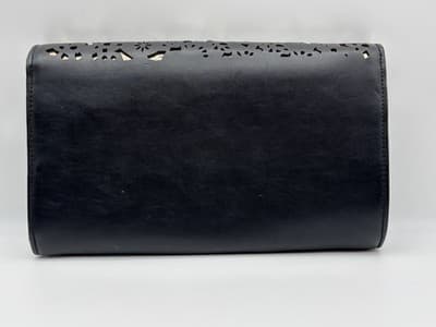 Inc International Concepts Eryn Perforated Clutch, Black No Strap Floral Laser - Thumbnail 5