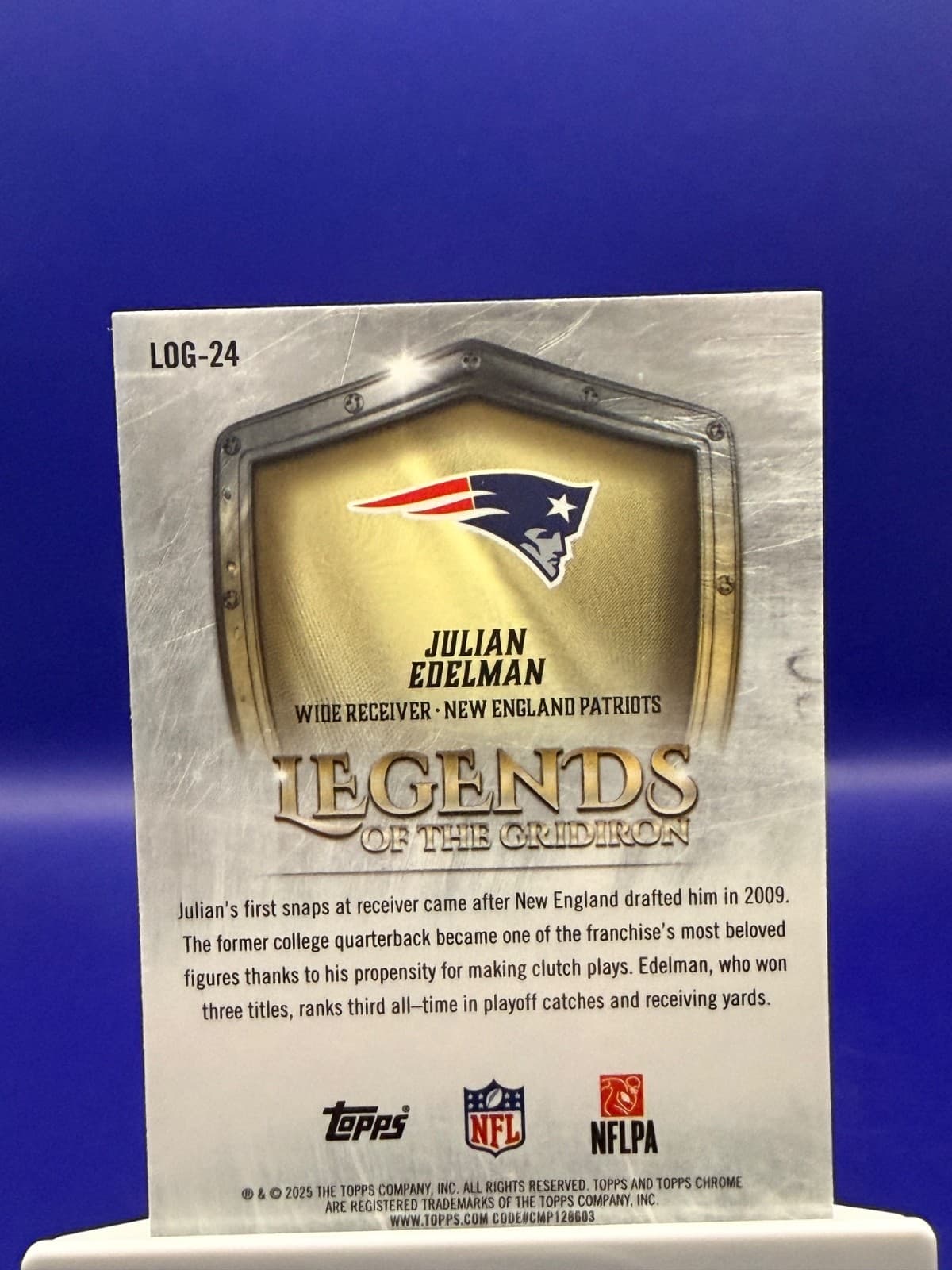 Julian Edelman 2025 Topps Chrome Legends of the Gridiron /99 - Thumbnail 2