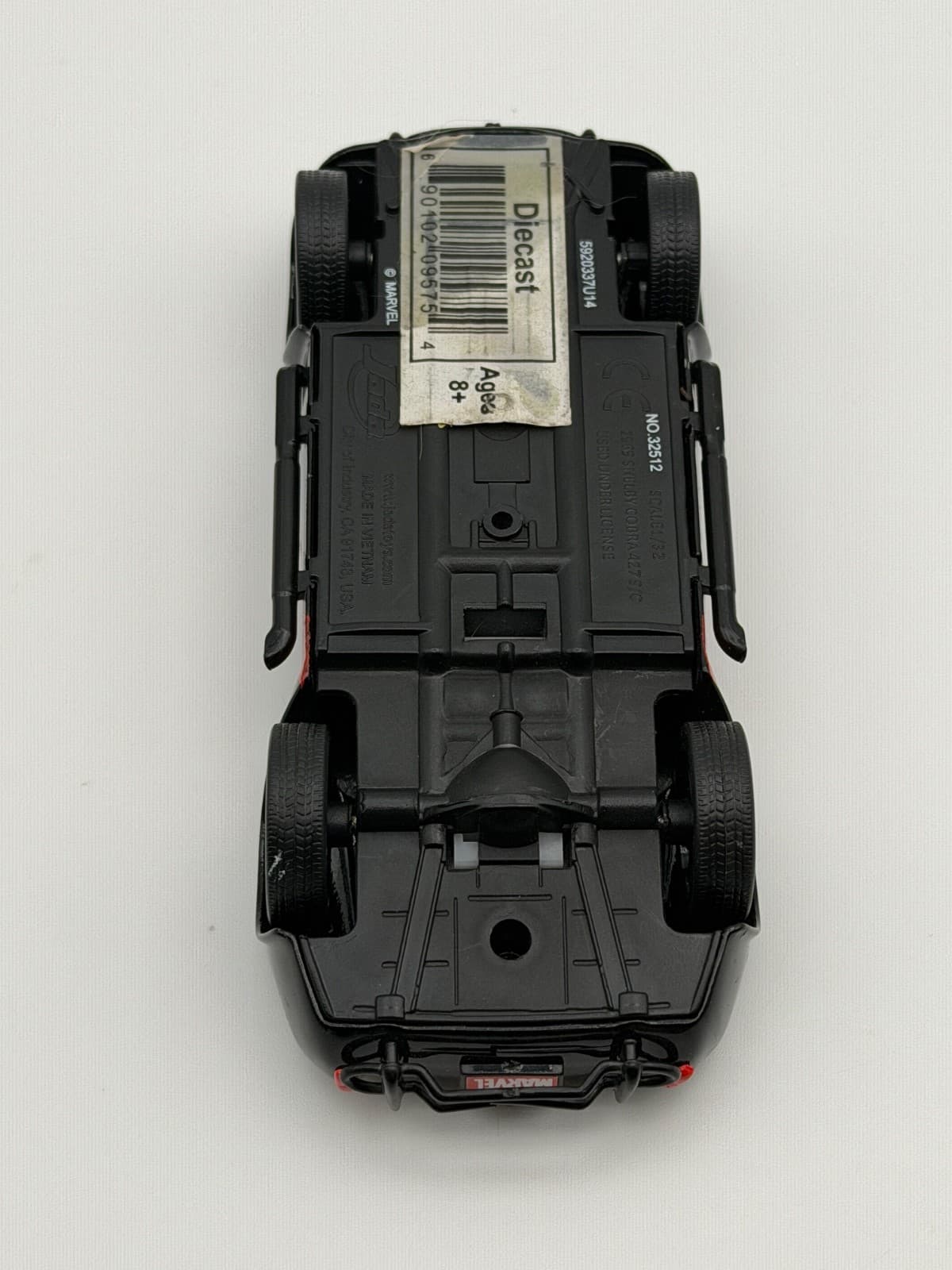 JADA 1:32 Miles Morales Spider Man 1965 Shelby Cobra 427 Black Red Missing W/S - Thumbnail 6