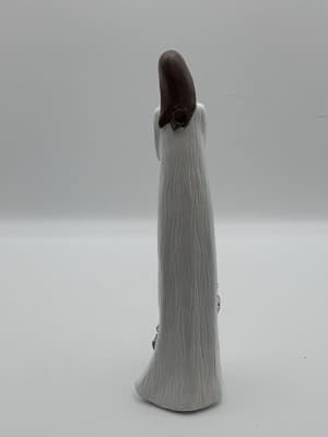 White Praying Angel Figurine w/ Pinecones Rustic Faceless Holiday Decor Video Ga - Thumbnail 4