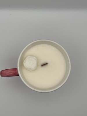 Le Kiss Pedestal Mug Soy Candle – Vanilla Essential Oils Wood Wick Handmade Cera - Thumbnail 6