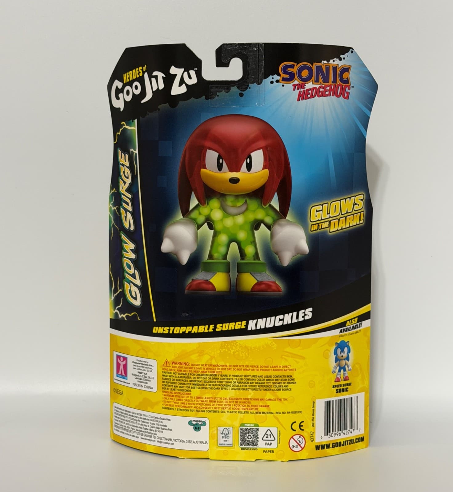 Heroes of Goo Jit Zu Sonic Unstoppable Surge Knuckles Glow In Dark New - Thumbnail 2