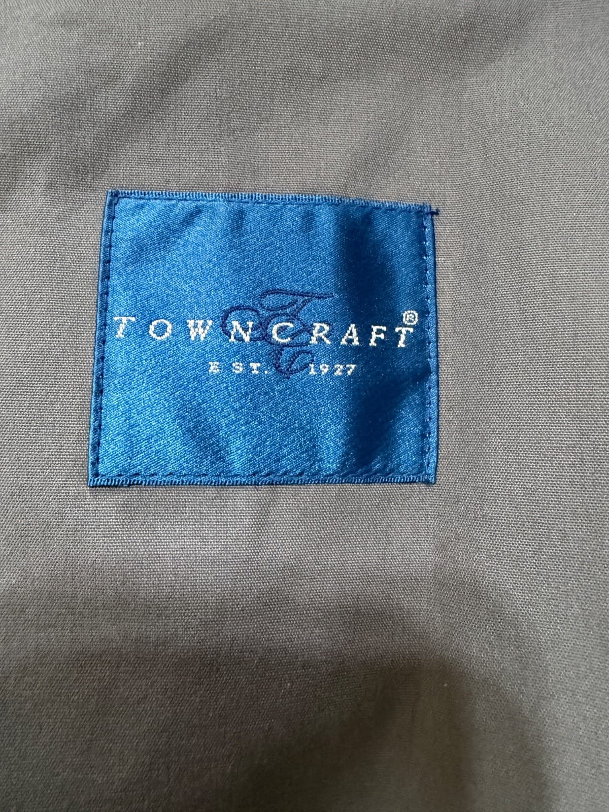 Towncraft Trench Coat Mens 40 Long Gray Belted Lined Double Breasted - Thumbnail 4