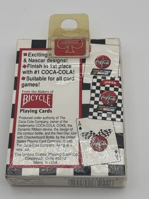 Vintage Coca Cola Official Soft Drink Of Nascar Playing Cards Sealed - Thumbnail 3