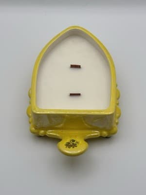 Vintage Yellow Iron Shaped Soy Candle Wood Wicks Handmade One Of A Kind - Thumbnail 5