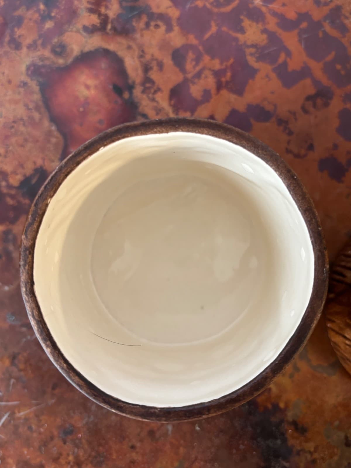 Vintage Treasure Craft Cream Sugar Set Rustic Woodgrain Ceramic Canister NM - Thumbnail 6
