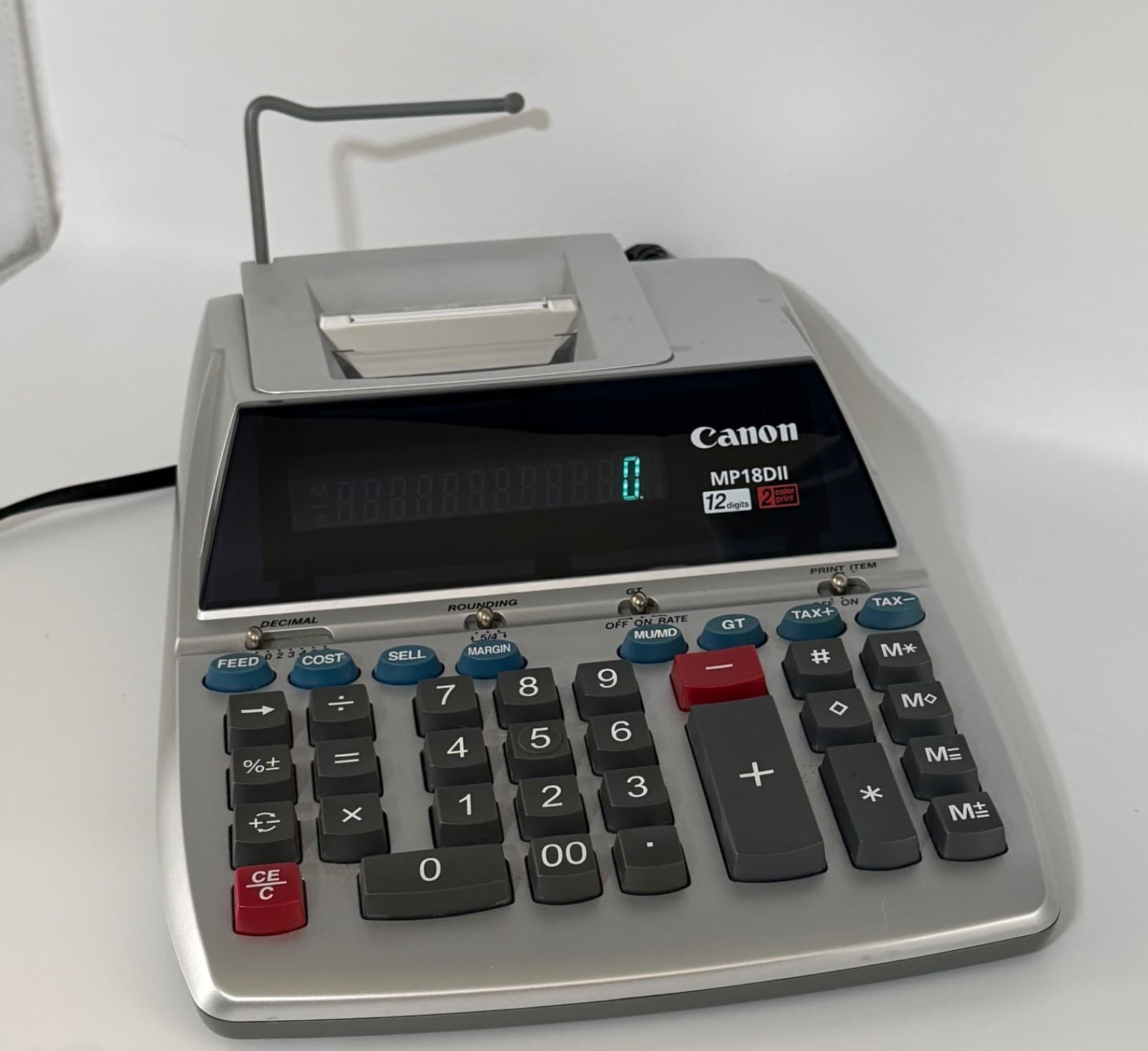 Canon MP18DII Printing Calculator 12 Digit 2 Color Desktop Adding Machine - Thumbnail 3
