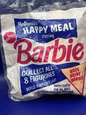1991 MC DONALDS HAPPY MEAL' ROSE BRIDE BARBIE New- Toy- Cake Topper- Wedding - Thumbnail 3