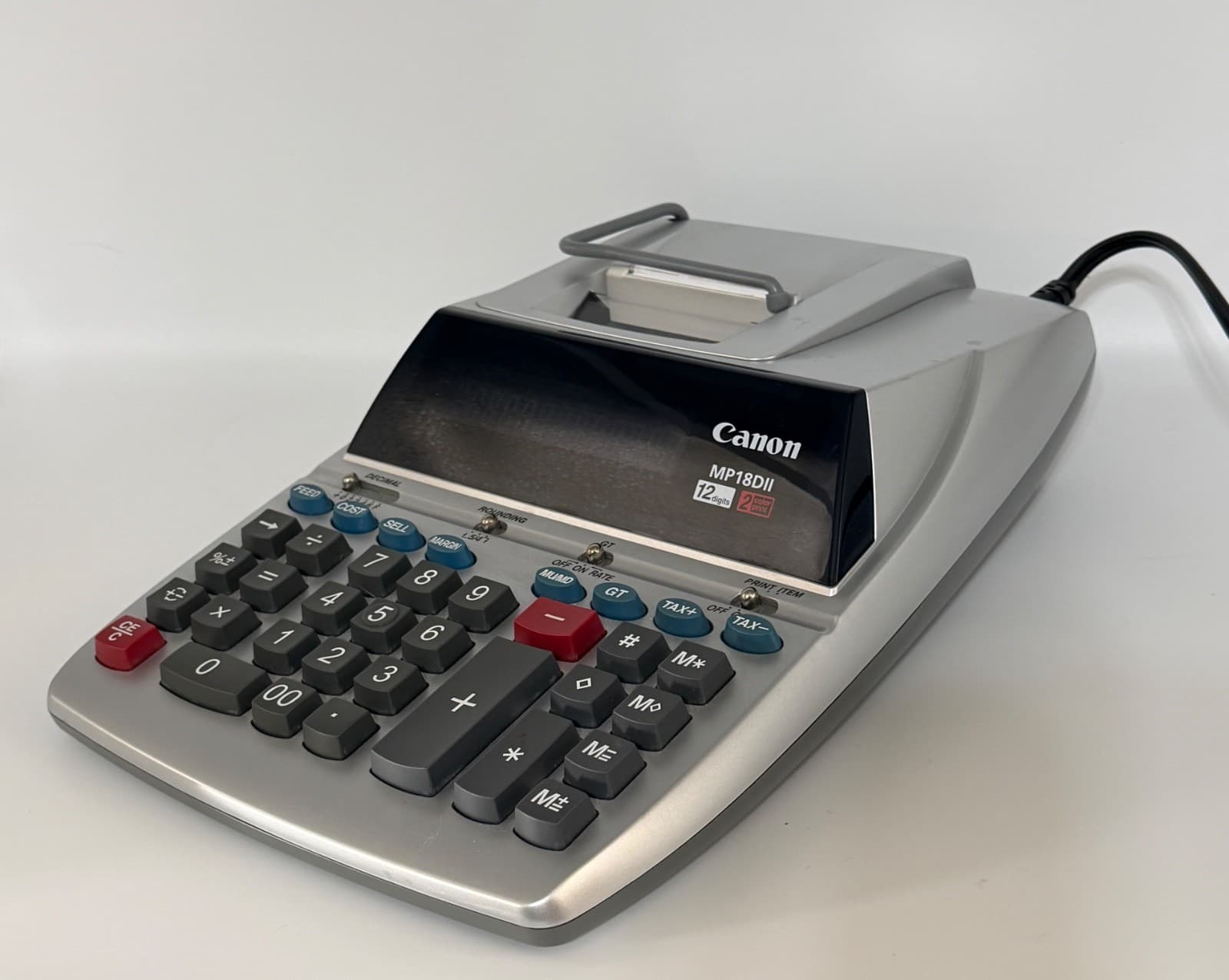 Canon MP18DII Printing Calculator 12 Digit 2 Color Desktop Adding Machine - Thumbnail 2