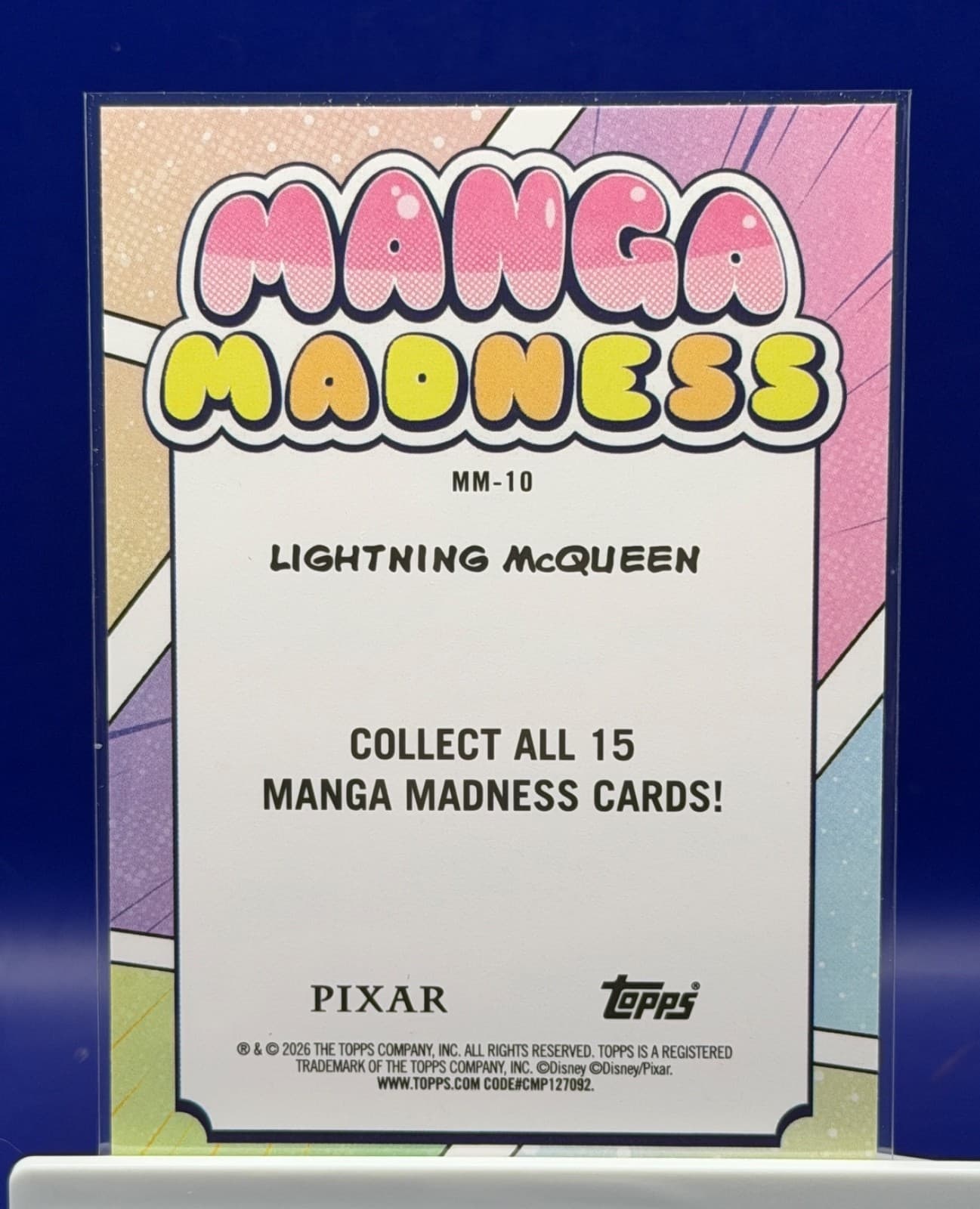 2026 Topps Neon Disney Lightning McQueen Manga Madness MM-10 Cars - Thumbnail 2