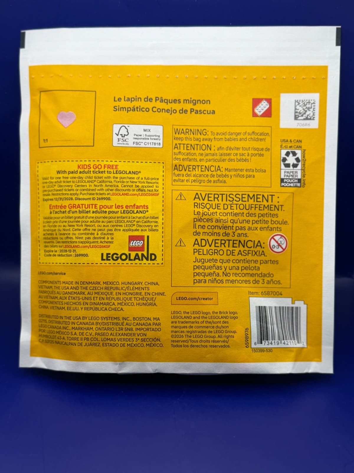 LEGO Creator 30716 Cute Easter Bunny Polybag New Sealed Easter 66 pcs - Thumbnail 2