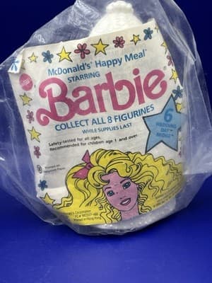 VINTAGE 1991 BARBIE BRIDE 4.25” FIGURE MCDONALDS Cake Topper-toy-wedding-shower - Thumbnail 3