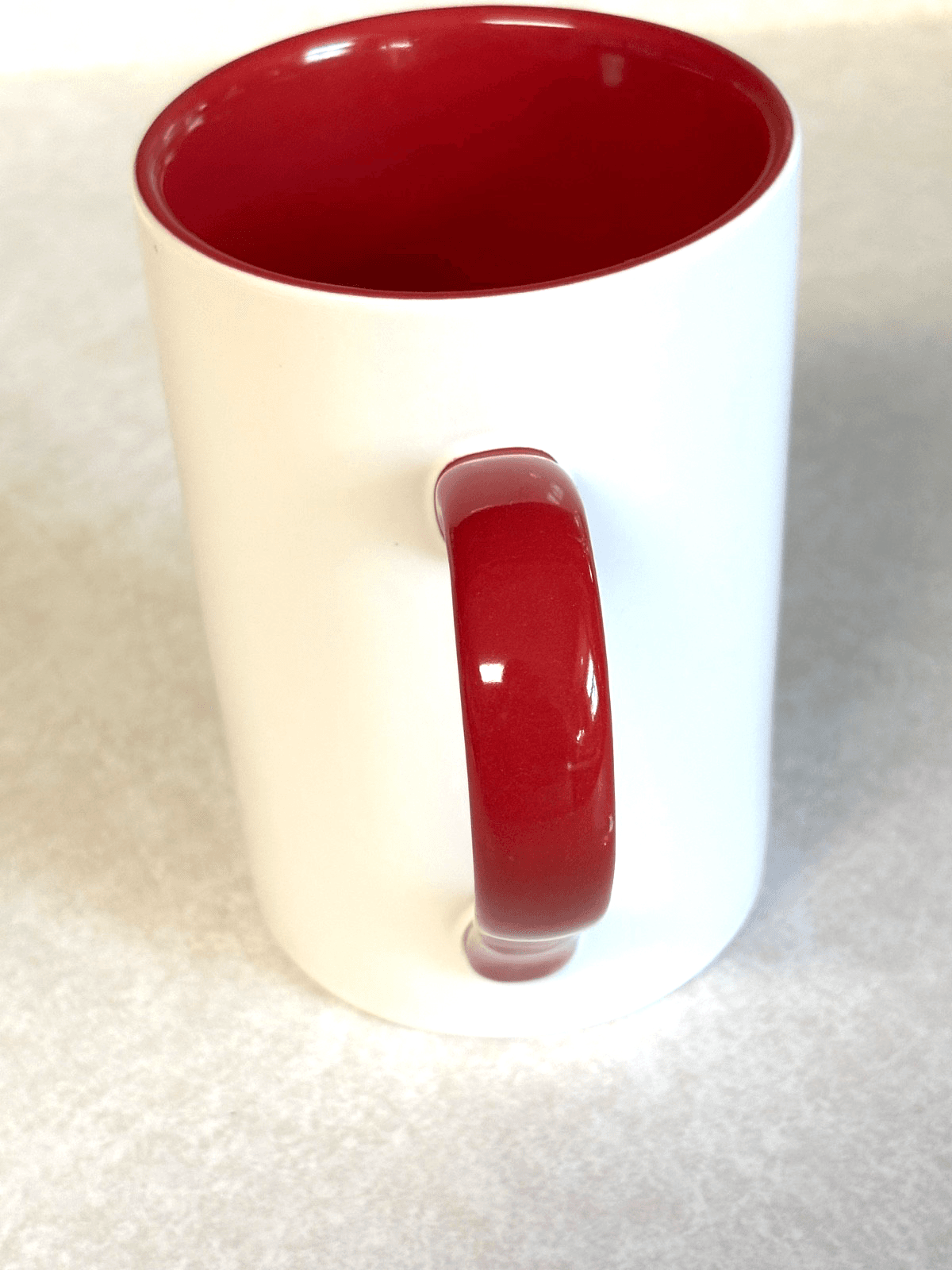 St. Nicholas Square White Ceramic Mug Red Handle (No Lid) - Thumbnail 5