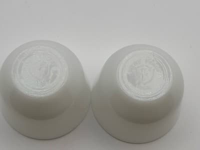 2 Vintage Federal White Milk Glass Custard Cups 6oz USA Heat Proof Set Cup - Thumbnail 4