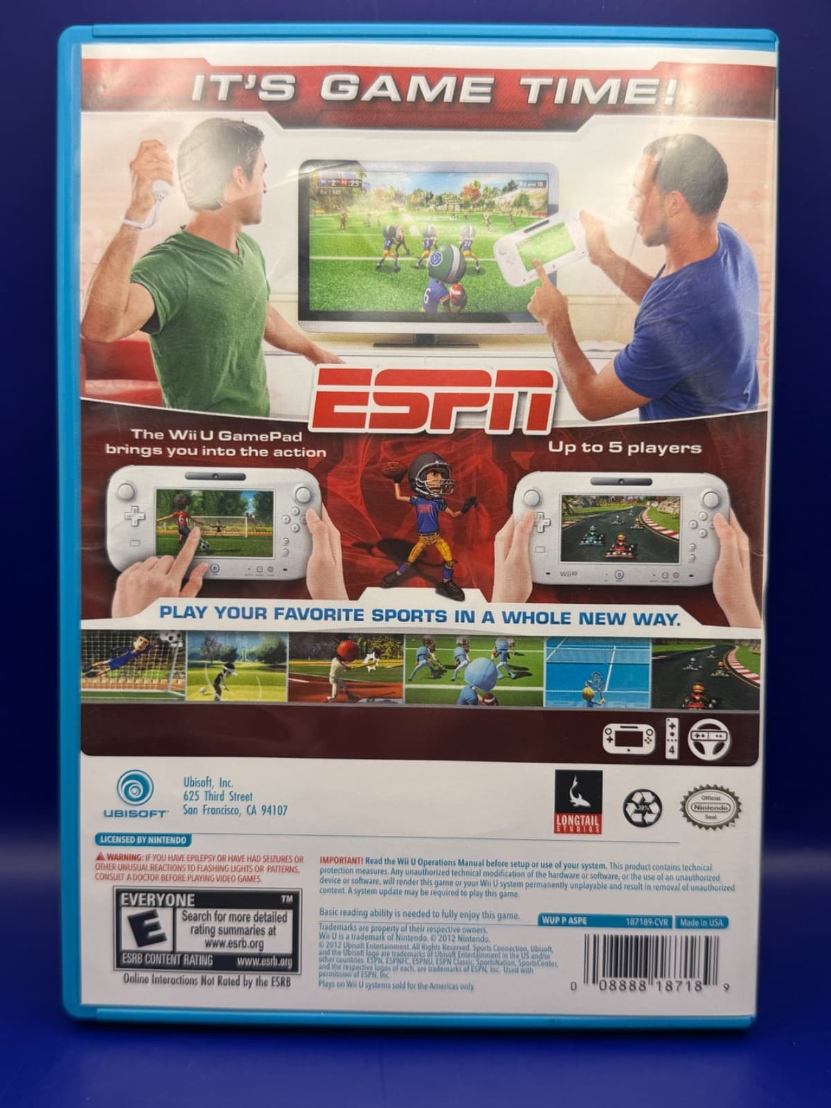 ESPN Sports Connection Nintendo Wii U CIB Complete Tested Manual - Thumbnail 4