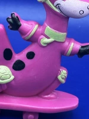 VINTAGE 1991 Kellogg’s Fruity Pebbles Flintstones DINO Skateboard Toy cake topp - Thumbnail 8
