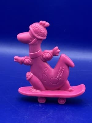 VINTAGE 1991 Kellogg’s Fruity Pebbles Flintstones DINO Skateboard Toy cake topp - Thumbnail 4