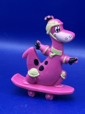 VINTAGE 1991 Kellogg’s Fruity Pebbles Flintstones DINO Skateboard Toy cake topp - Thumbnail 6