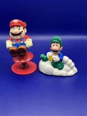 Vintage 1989 Super Mario Bros Mcdonald’s Toys-Mario-Luigi-Cake Topper- Fast Food - Thumbnail 2