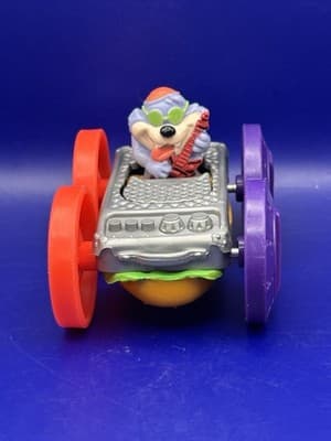 McDonald's Tiny Toon Adv. Flip Car/Vintage Toy/Hampton Pig/Dizzy Devil 1991 T-25 - Thumbnail 3
