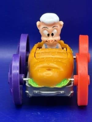 McDonald's Tiny Toon Adv. Flip Car/Vintage Toy/Hampton Pig/Dizzy Devil 1991 T-25 - Thumbnail 6
