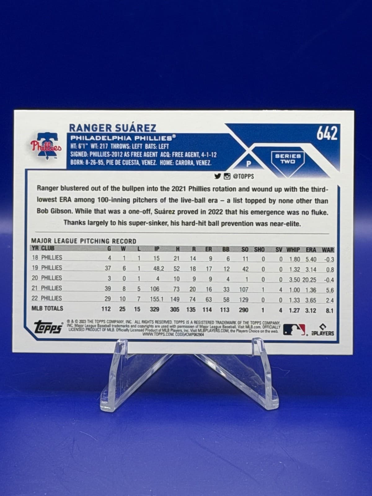 2023 Topps Series 2 - Ranger Suarez #642 Rainbow Foil - Thumbnail 2