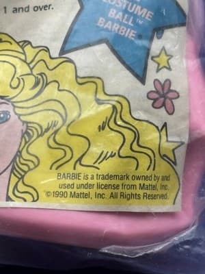 1990 Costume Ball Barbie Cake Topper McDonalds Happy Meal Toy #2 SEALED in Bag - Thumbnail 5