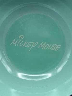Disney Mickey Mouse Bowl 3 Section Chip & Dip Turquoise 6" Full Length 2" Deep - Thumbnail 2