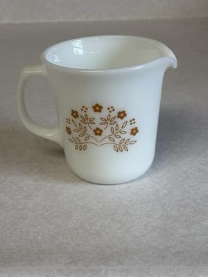 Pyrex Corning Brown Flowers Summer Impressions Creamer/ Milk Glass Vintage - Thumbnail 7