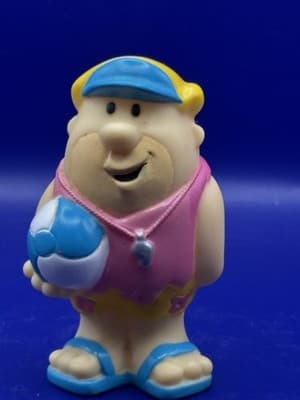 FRED FLINTSTONE BARNEY Vintage 1990 Hanna Barbera Lifeguard Beach Rubber Figures - Thumbnail 8