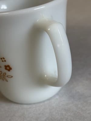Pyrex Corning Brown Flowers Summer Impressions Creamer/ Milk Glass Vintage - Thumbnail 4