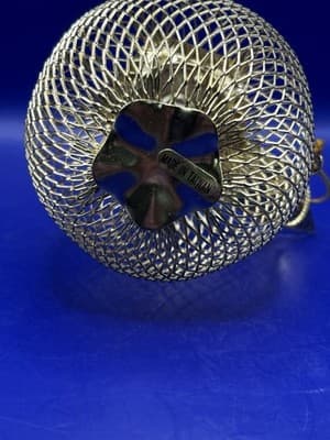 Gold Tone Wire Mesh Metal Apple Home Decor Ornament Potpourri Holder - Thumbnail 6